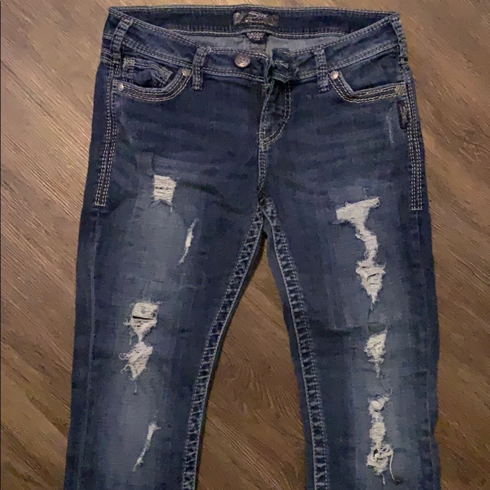 Silver Tuesday Skinny Distressed Jeans